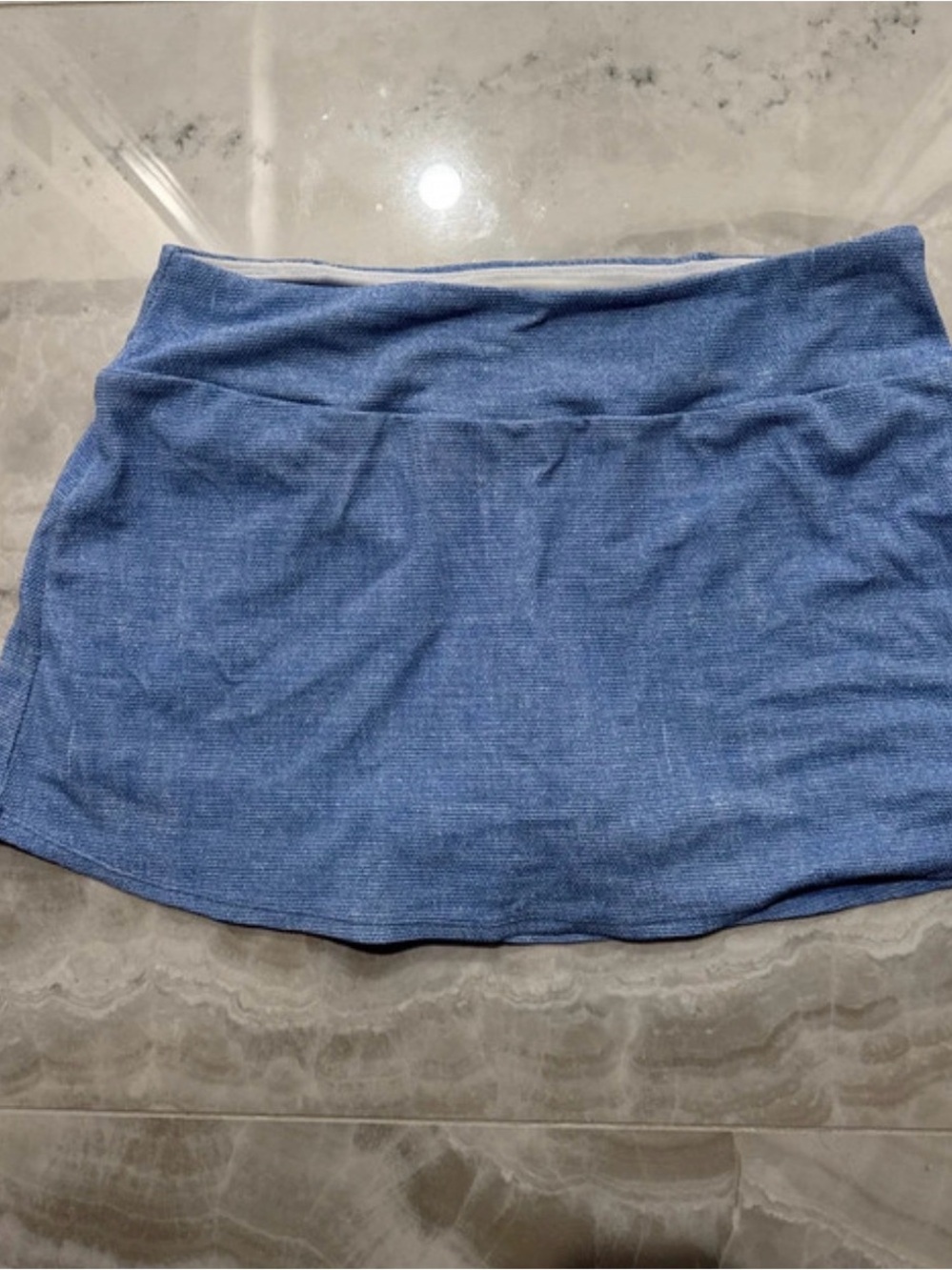 Tommy Bahama Heathered Light Blue Athletic Skort with zippered pocket on back